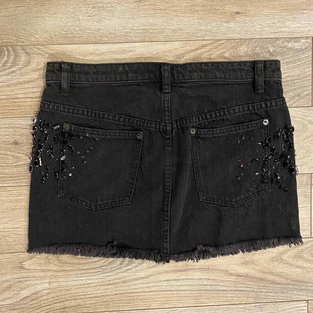 Free People Rhinestone Jean Skirt - Picture 3 of 4